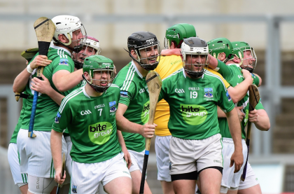 TRIBUTE...The Fermanagh hurlers honoured the memory of Shane Mulholland