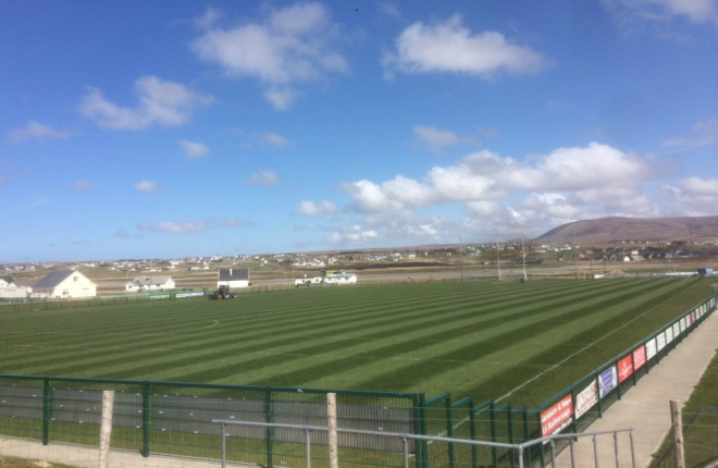 FRESHLY CUT...Odhran Mac Niallais tweeted out this picture of Gaoth Dobhair's pitch last week