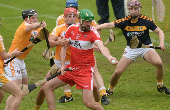 TOUGH TO TAKE...Ruairi Convery has watched the slide of Derry hurling