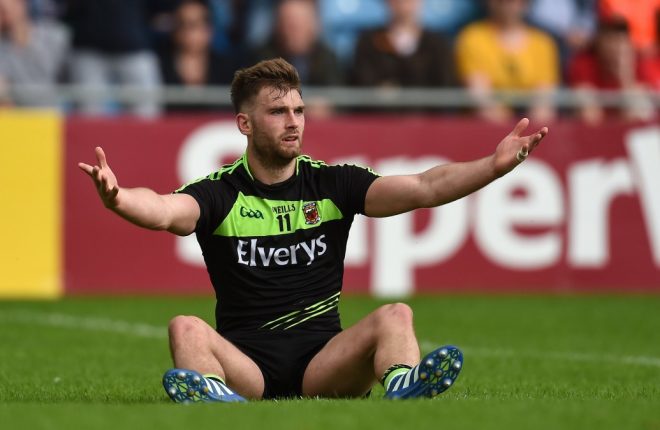 Mayo's Aidan O'Shea appeals for a penalty