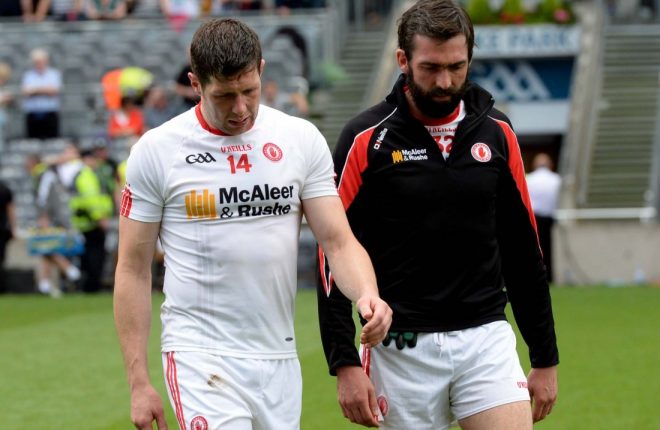 PIVOTAL...Sean Cavanagh's red card meant that Tyrone played the final 10 minutes a man down