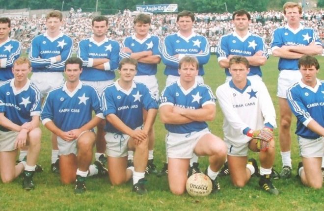 Pat Faulkner (front row, right) was an esteemed member of the Kingscourt Stars side that reached the Ulster Senior final in 1987 and 1990.