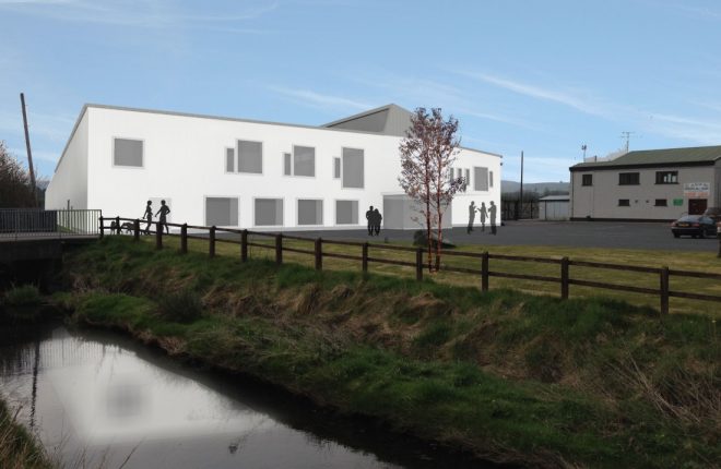 An artist's impresssion of a new major multi-sports facility in Carrickmore