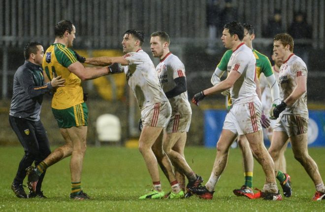 There was plenty of niggle during the Tyrone Donegal match on Saturday night